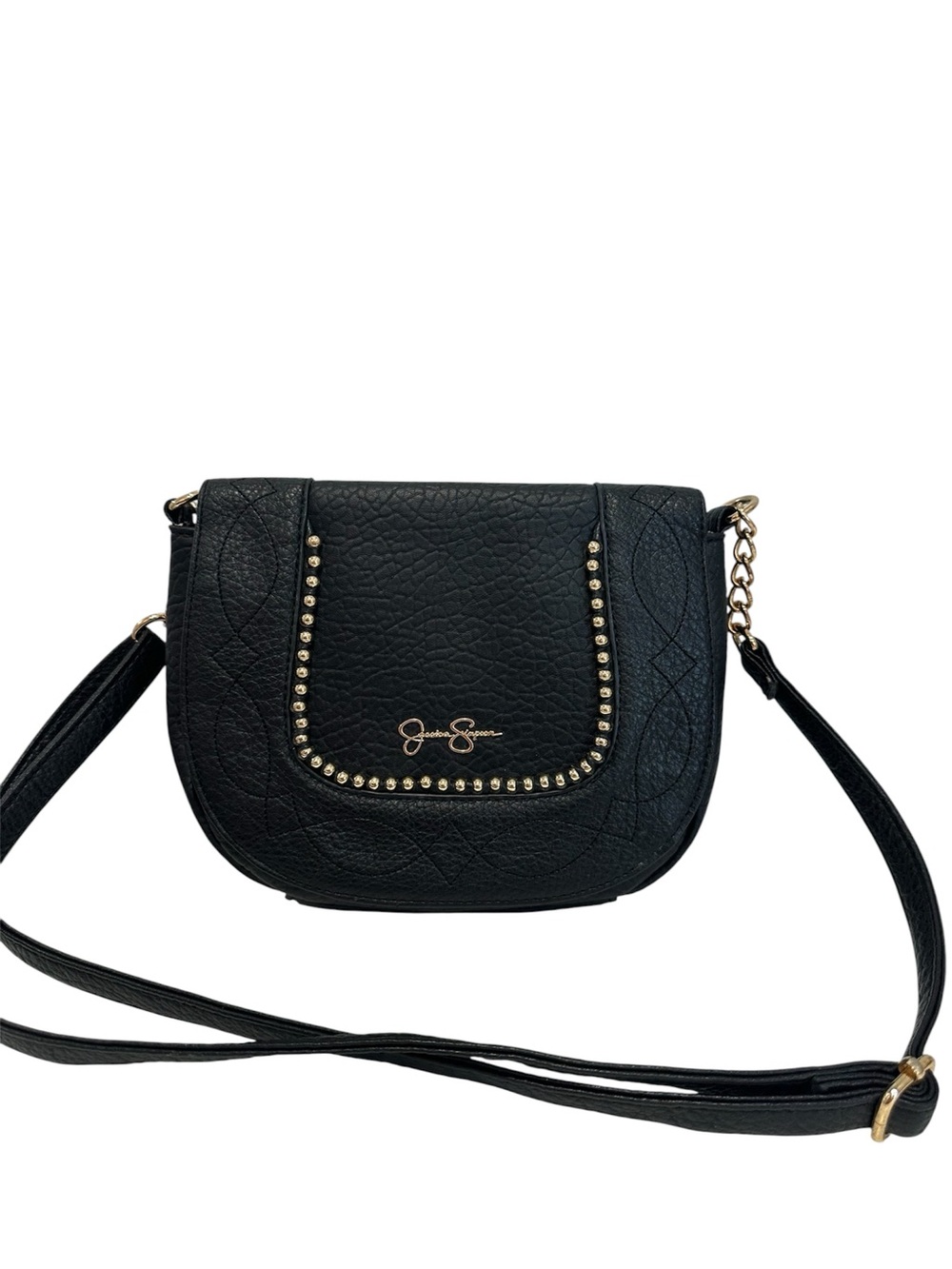 Jessica Simpson Black Crossbody with Gold Stud Trim